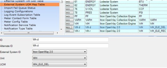 An example of a UOM configuration.